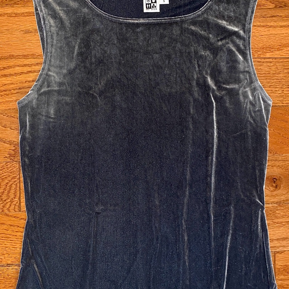 Max Studio Grey Velvet Tank Top Women’s S